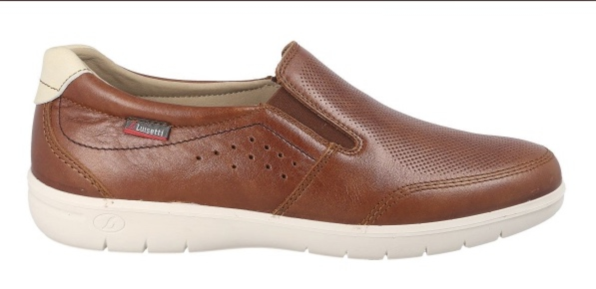 Zapato mocasín en piel marrón para hombre de LUISETTI. H-299