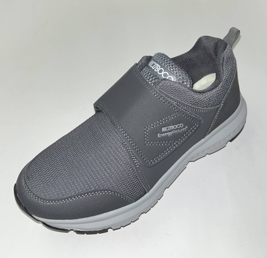 Deportivo con belcro para hombre en textil gris Máster de NICOBOCO. D-097