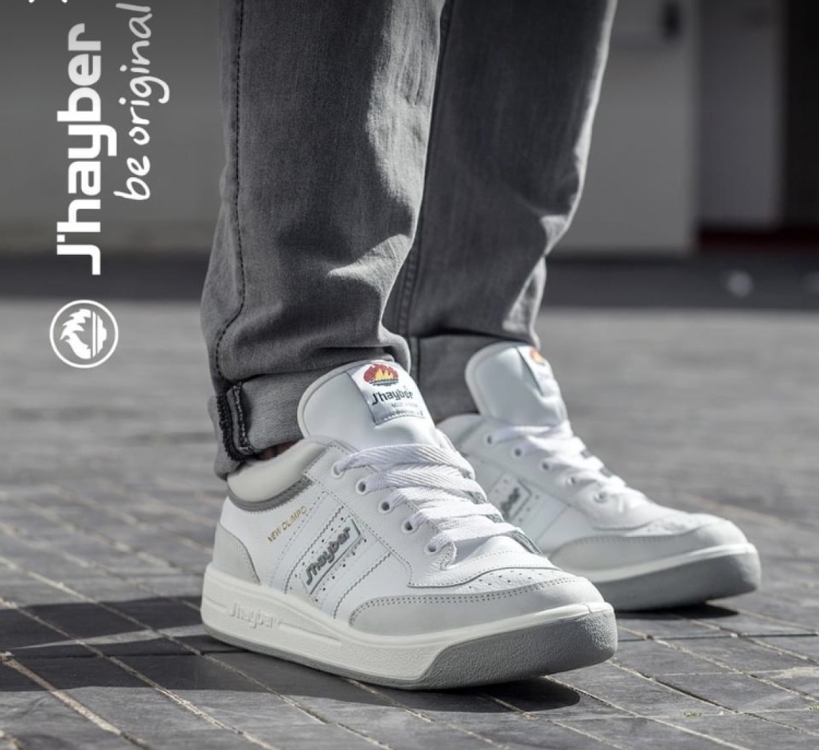 Deportivo para hombre NEW OLIMPOde la marca J’HAYBER en color blanco, de piel. D-114