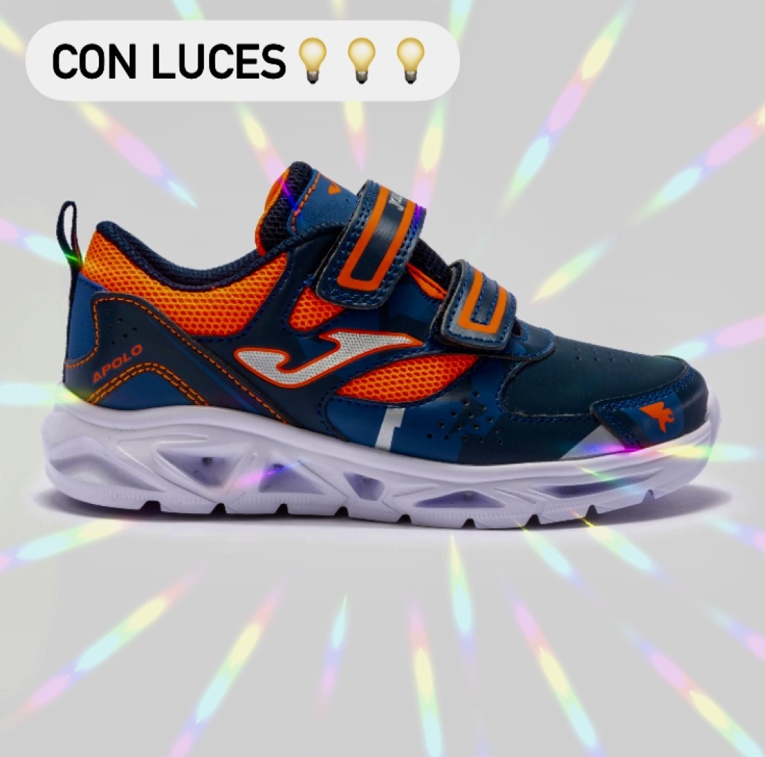Deportivo niñ@ con Luz de JOMA en color azul y naranja. D-255