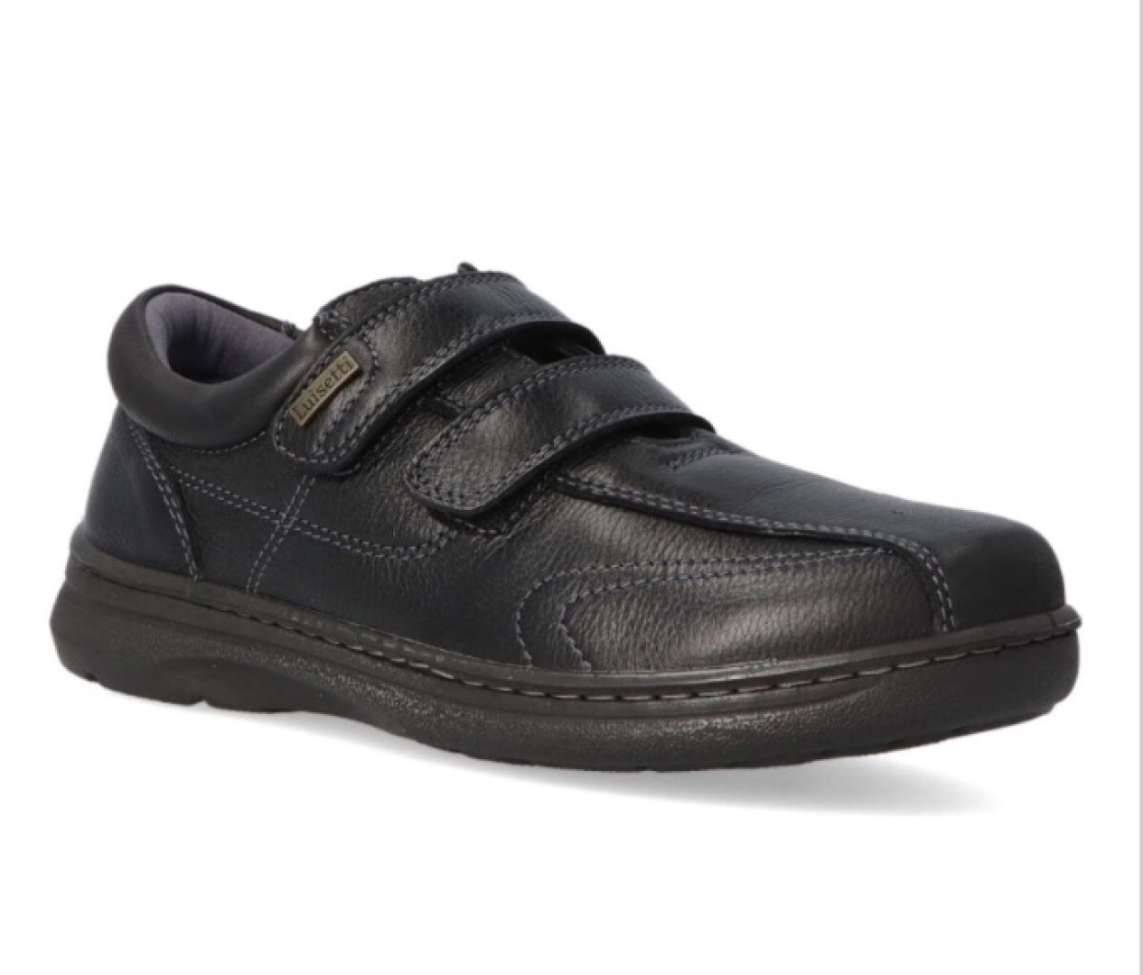 Zapato casual con velcro para hombre de piel en negro de LUISETTI. H-275