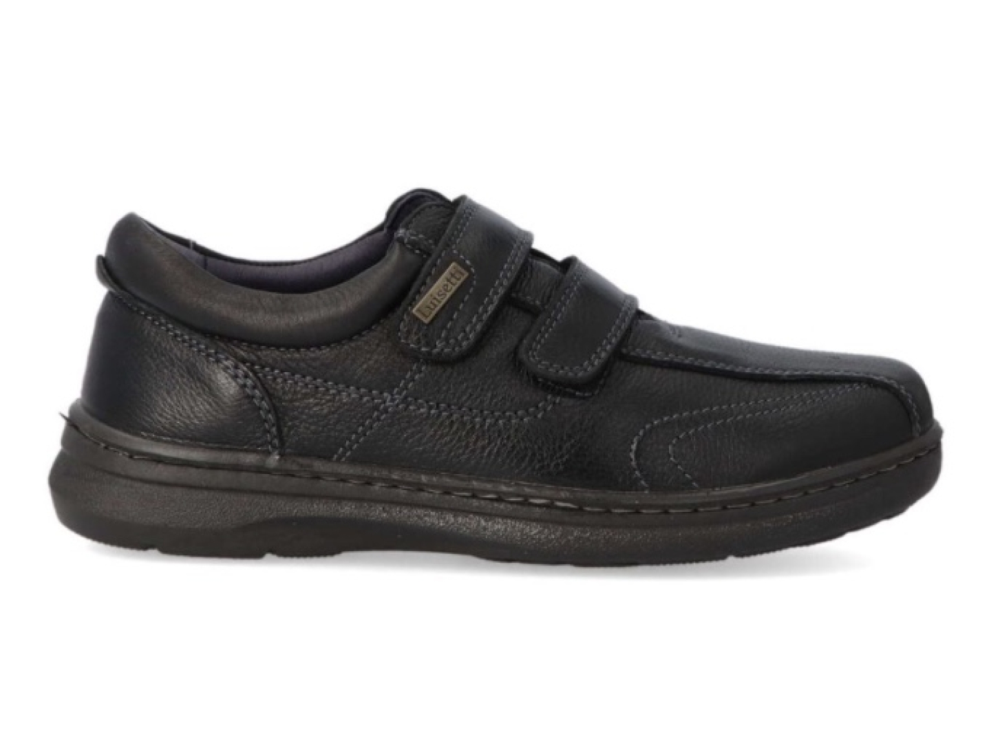 Zapato casual con velcro para hombre de piel en negro de LUISETTI. H-275