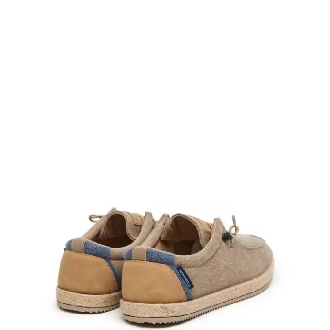 De SPAGNOLO zapatillas en textil beige para hombre 40025. H-432