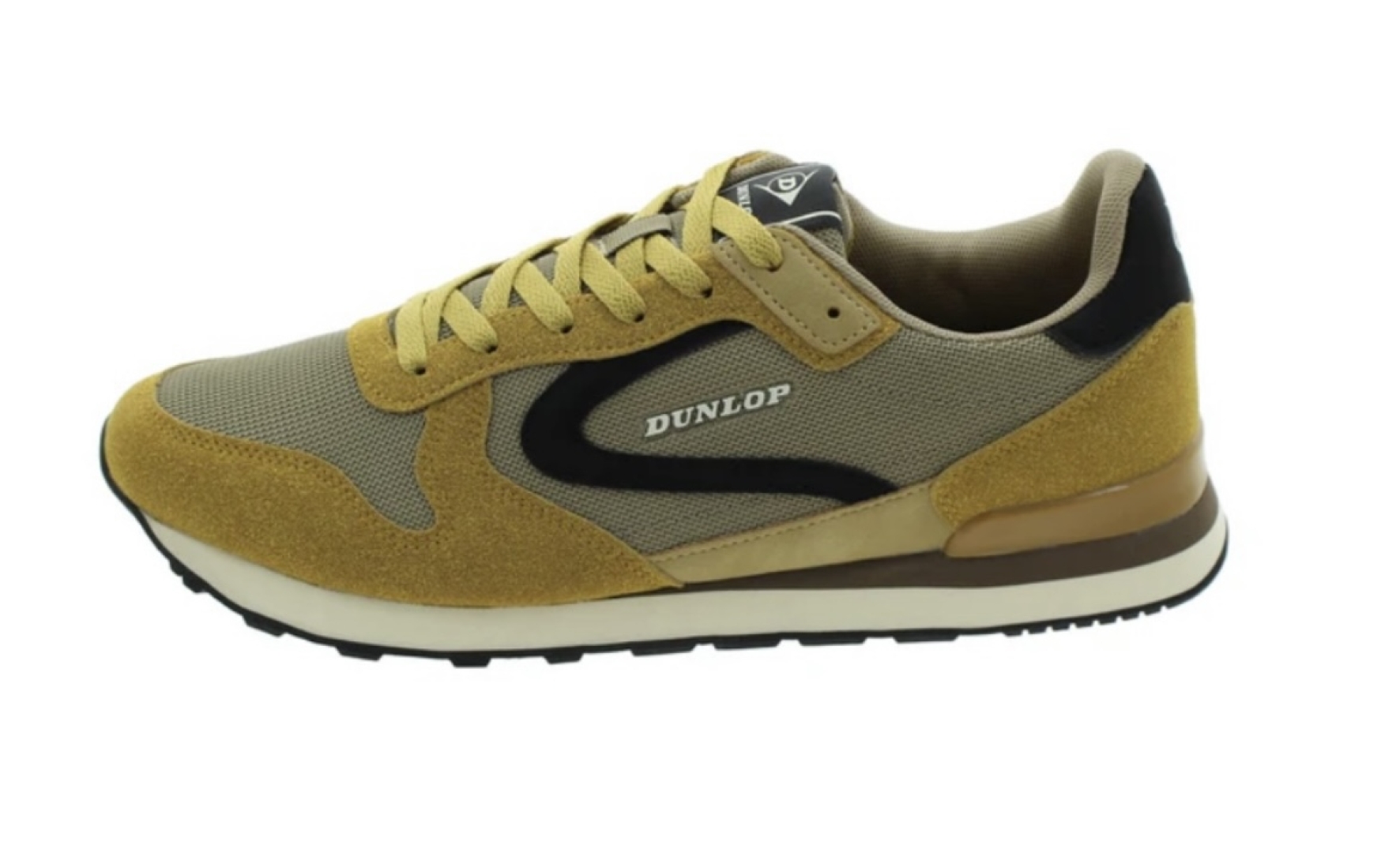 Deportivos casual para hombre en mostaza y logotipo negro 33078 de DUNLOP. D-206