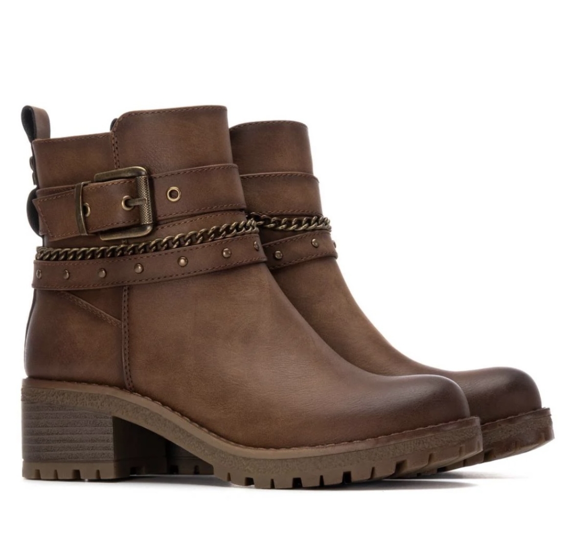 Botín casual con tacón para mujer en marrón 172918 de REFRESHOES. M-753