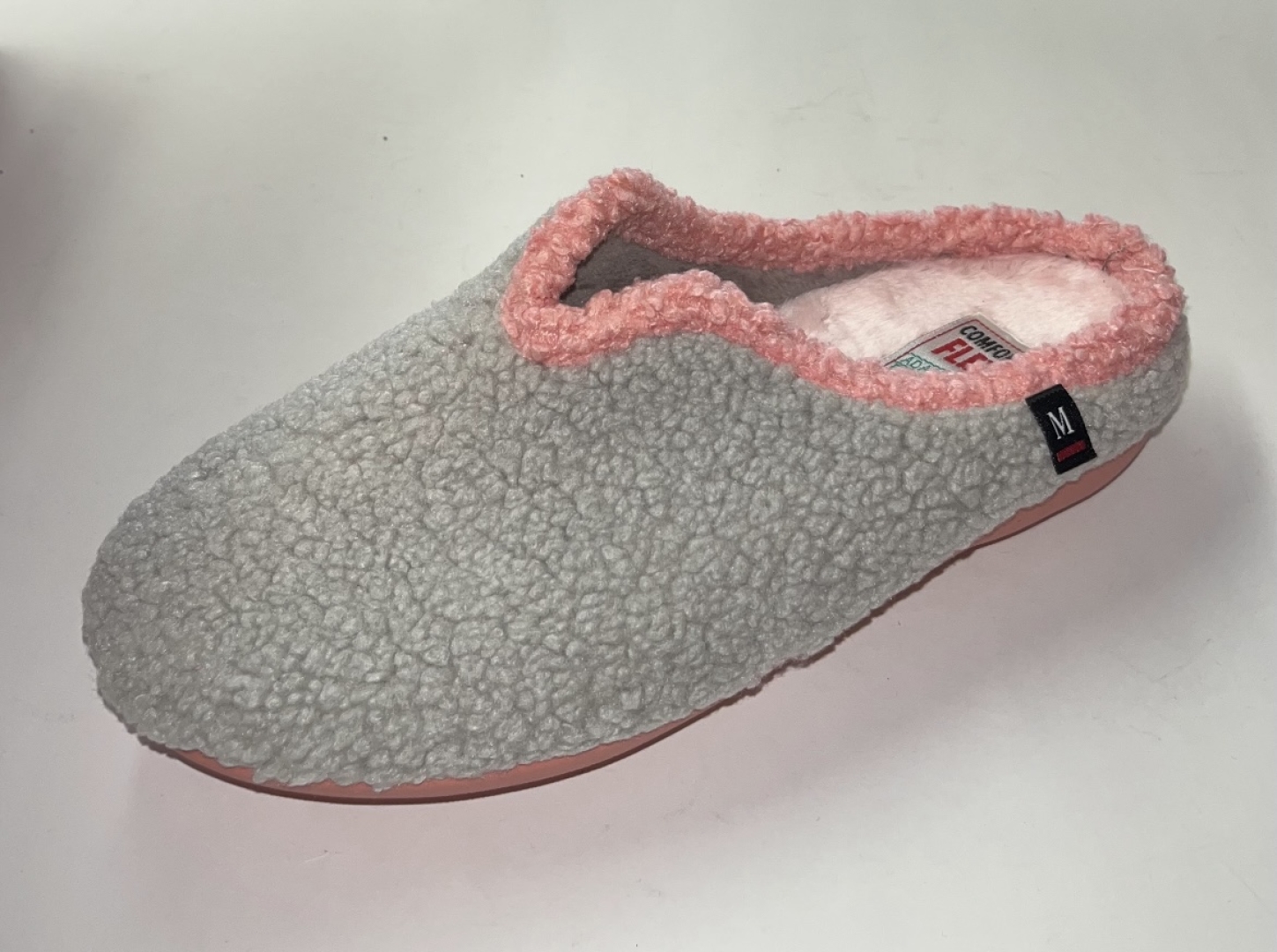 Zapatillas de casa para mujer en gris y rosa de MUYTER. T-648
