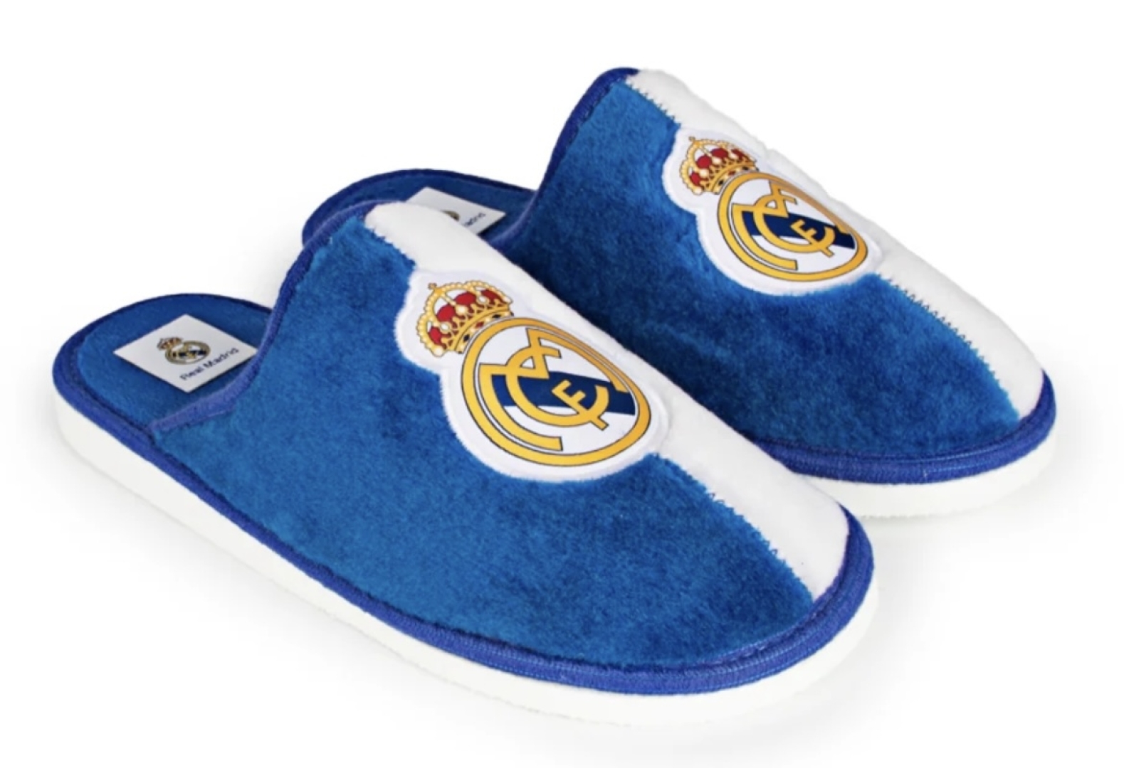 Zapatilla de casa oficial del REAL MADRID en con escudo bordado de MARPEN. T-755