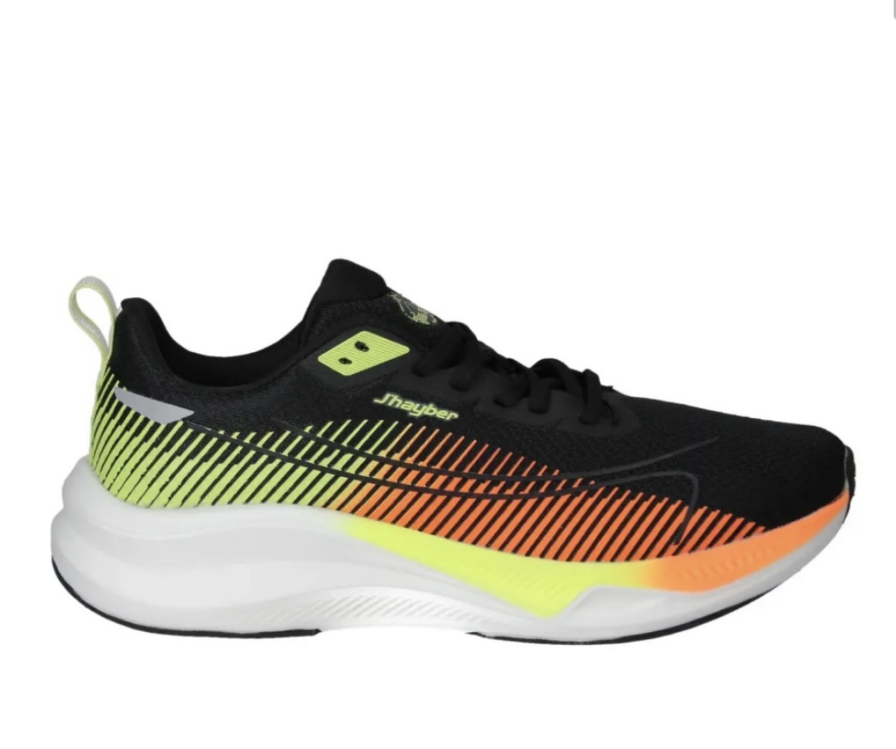 Zapatillas deportivas para hombre en negro y naranja Rampa de J’HAYBER. D-186