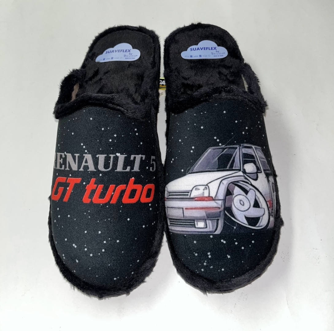 Zapatilla de hombre para invierno con dibujo de RENAULT 5 de SUAVEFLEX BRUMA. T-733
