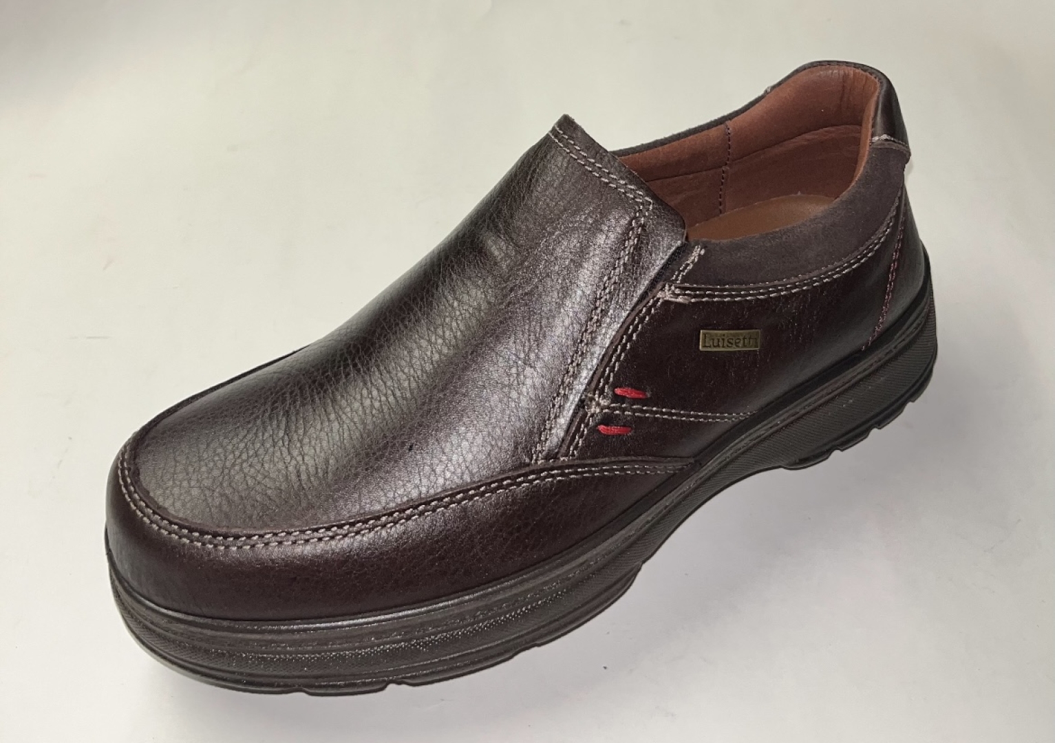 Zapato mocasín para hombre en piel marrón resistente al agua 22240 dd LUISETTI. H-470