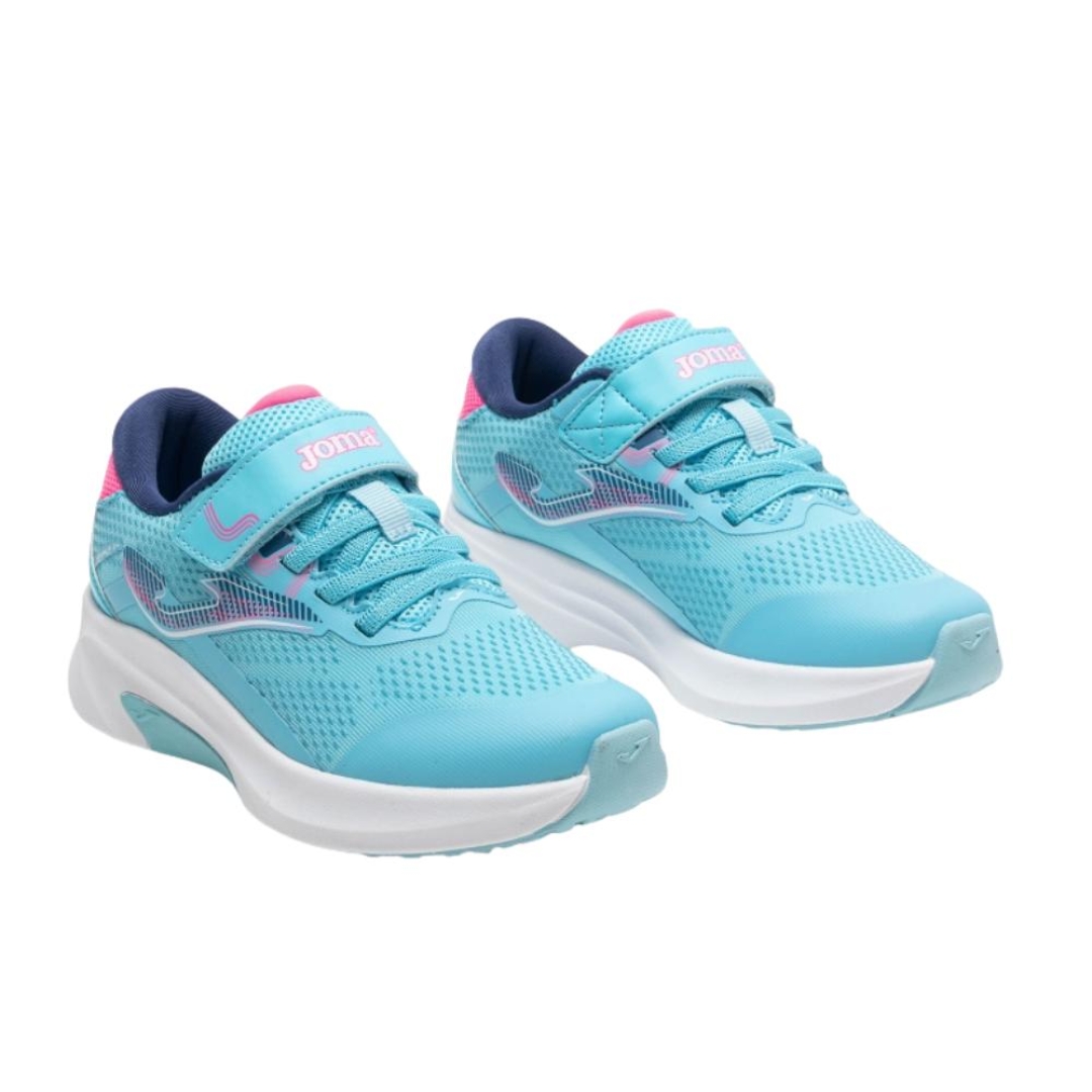 Deportivos para niña en nylon turquesa con belcro Hispalis de JOMA. D-214