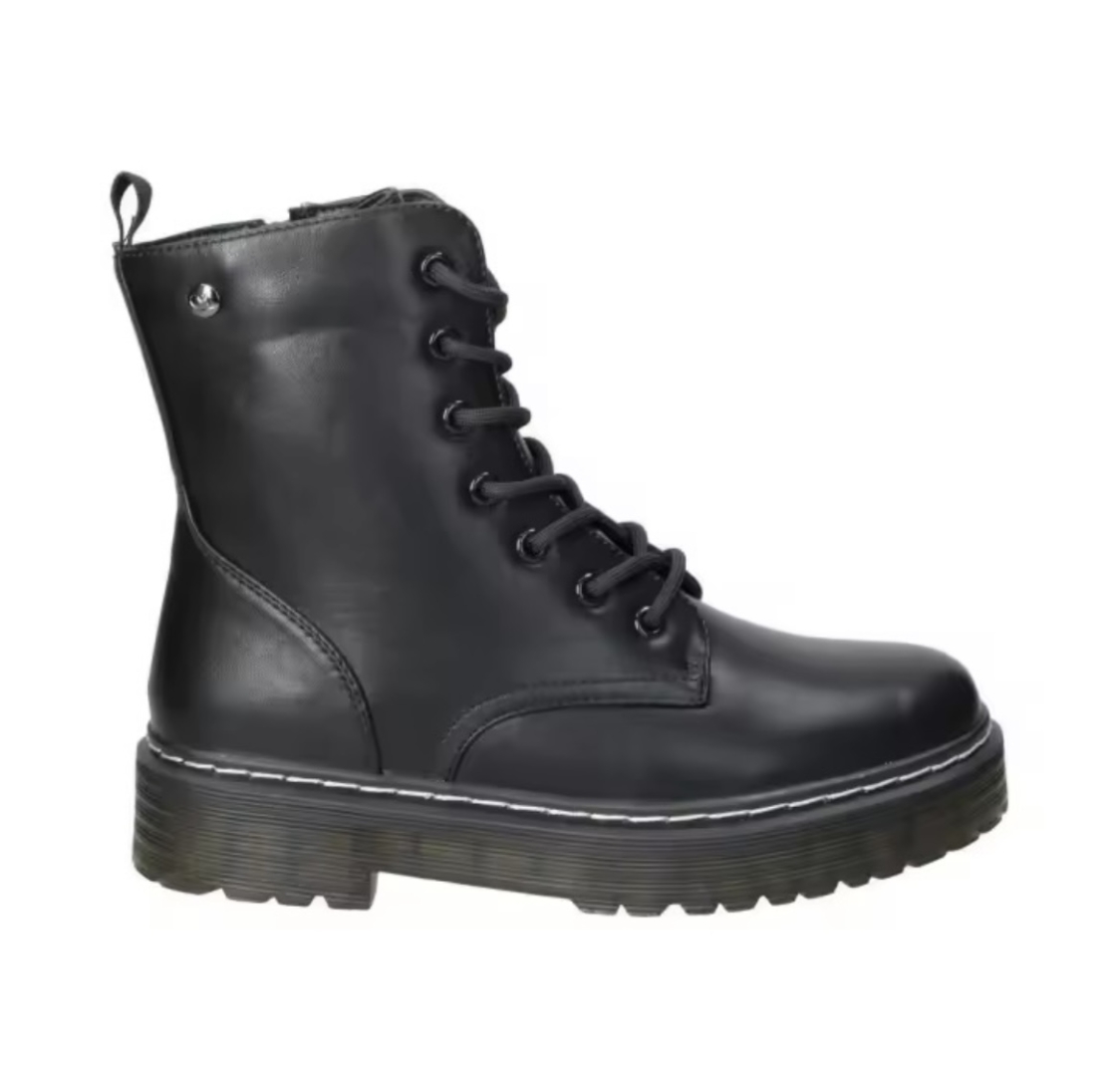 Bota para mujer tipo militar en negro DZS25114 de D’ANGELA. M-708