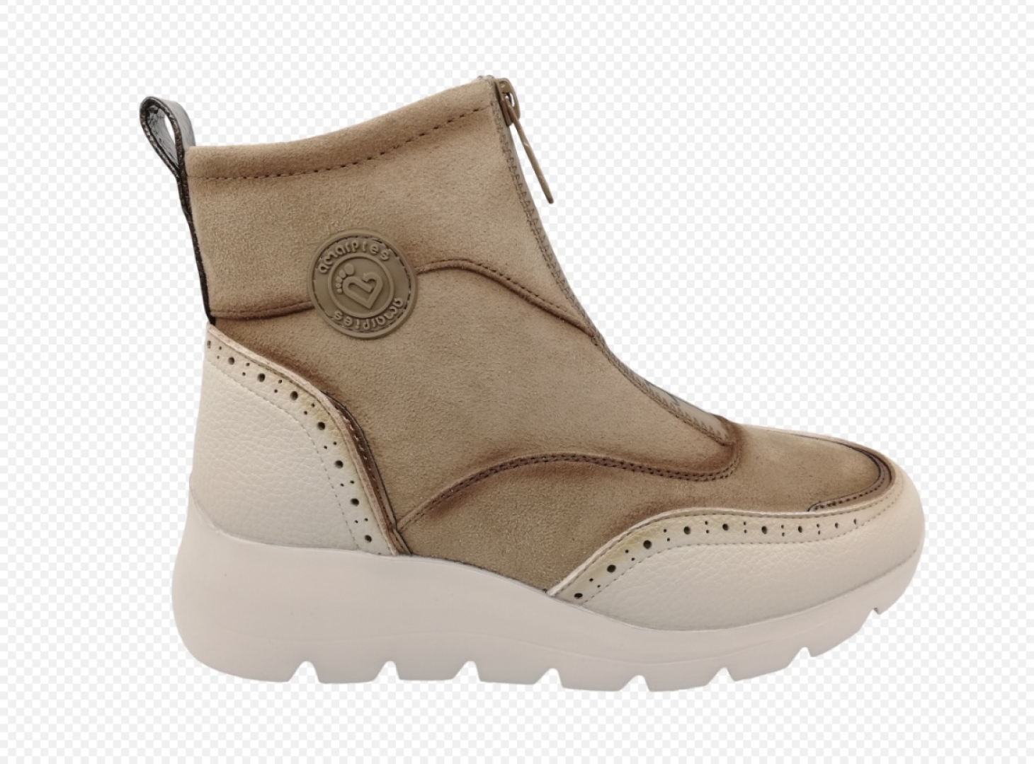 Botín esport para mujer en beige AMD29419 de AMARPIES. M-744