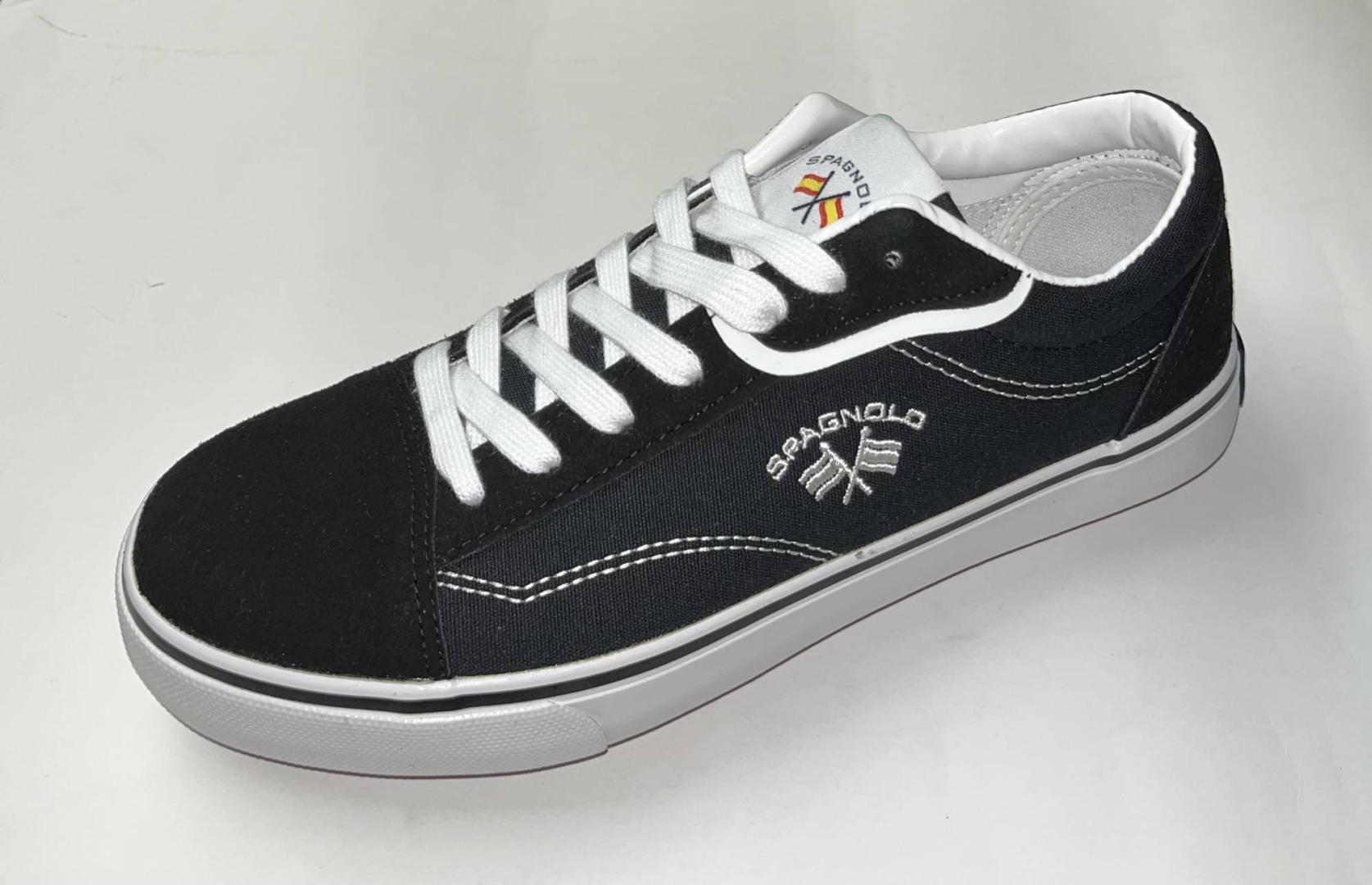 Zapatillas deportivas para hombre en textil y ante negro 40074 de SPAGNOLO. T-002