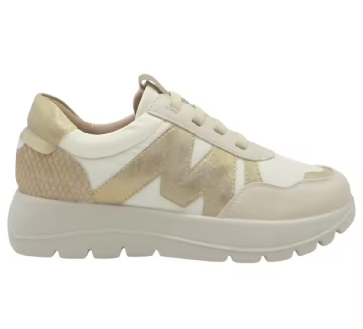 Zapato deportivo en blanco y platino para mujer 26M264 de MYSOFT. M-002