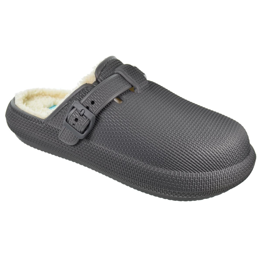 Zapatillas tipo crock con lana para hombre en gris 41-501 de NICIBOCO. T-488
