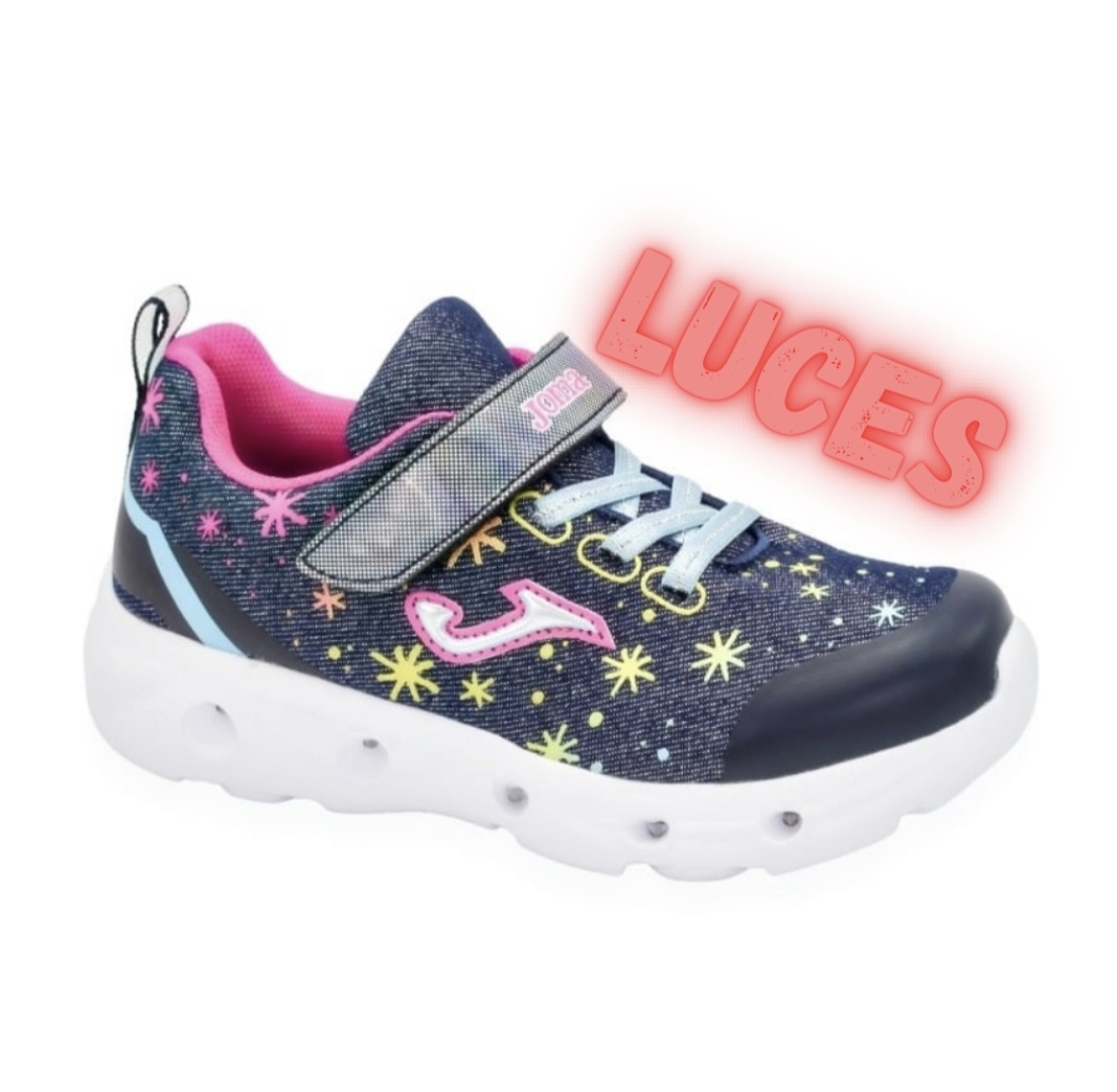 Zapatilla deportiva para niña con LUCES Aquiles de JOMA. D-060