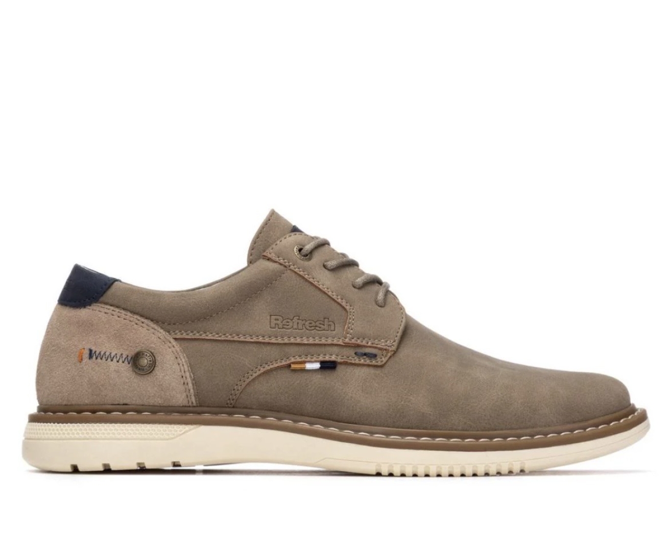 Zapato casual para hombre en beige con cordones 175557 de REFRESHOES. H-499