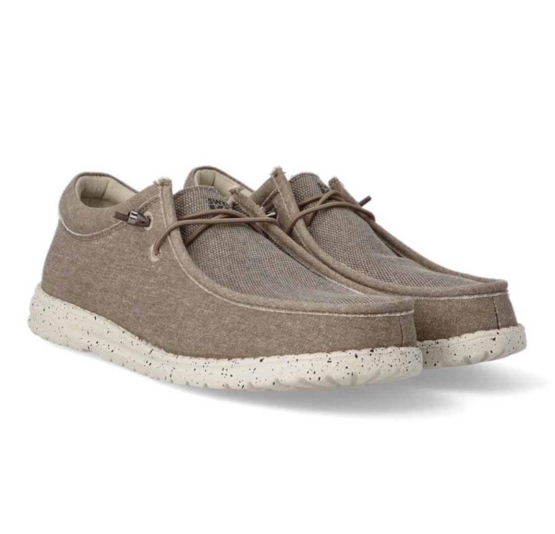 Zapatos casual en textil beige con cordón Toby de SWEDEN KLË. H-495