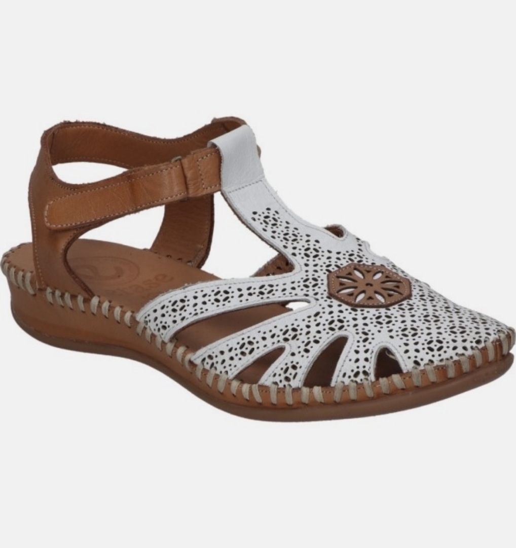 Sandalia para mujer en piel blanca 793-54 de ERASESHOES. M-033