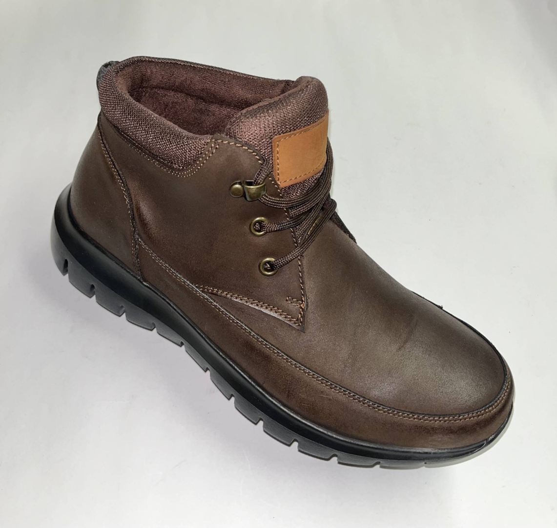 Botas para hombre en piel marrón 7022 de FLEXPIES. H-404