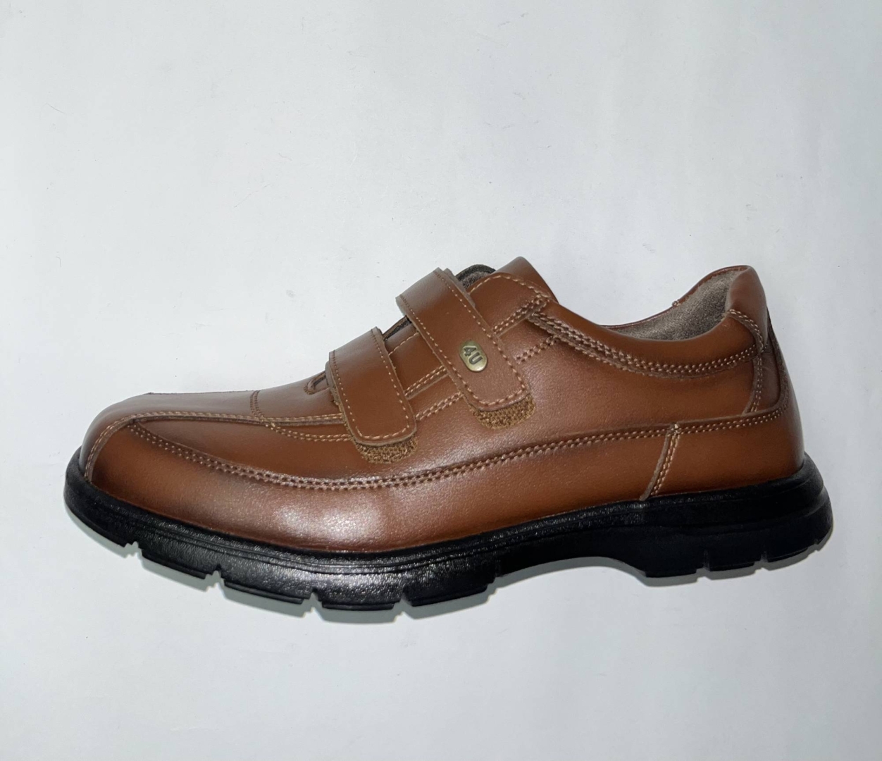 Zapato en piel marrón para hombre con belcro Dos de RELAX4YOU. H-417