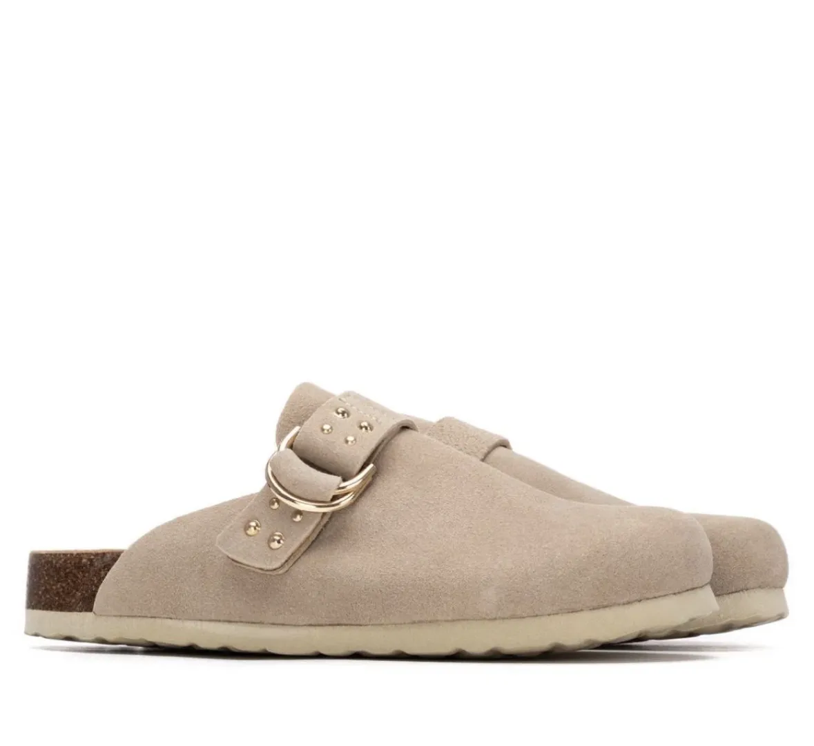 Zueco bio en serraje beige 175008 de REFRESHOES. M-079