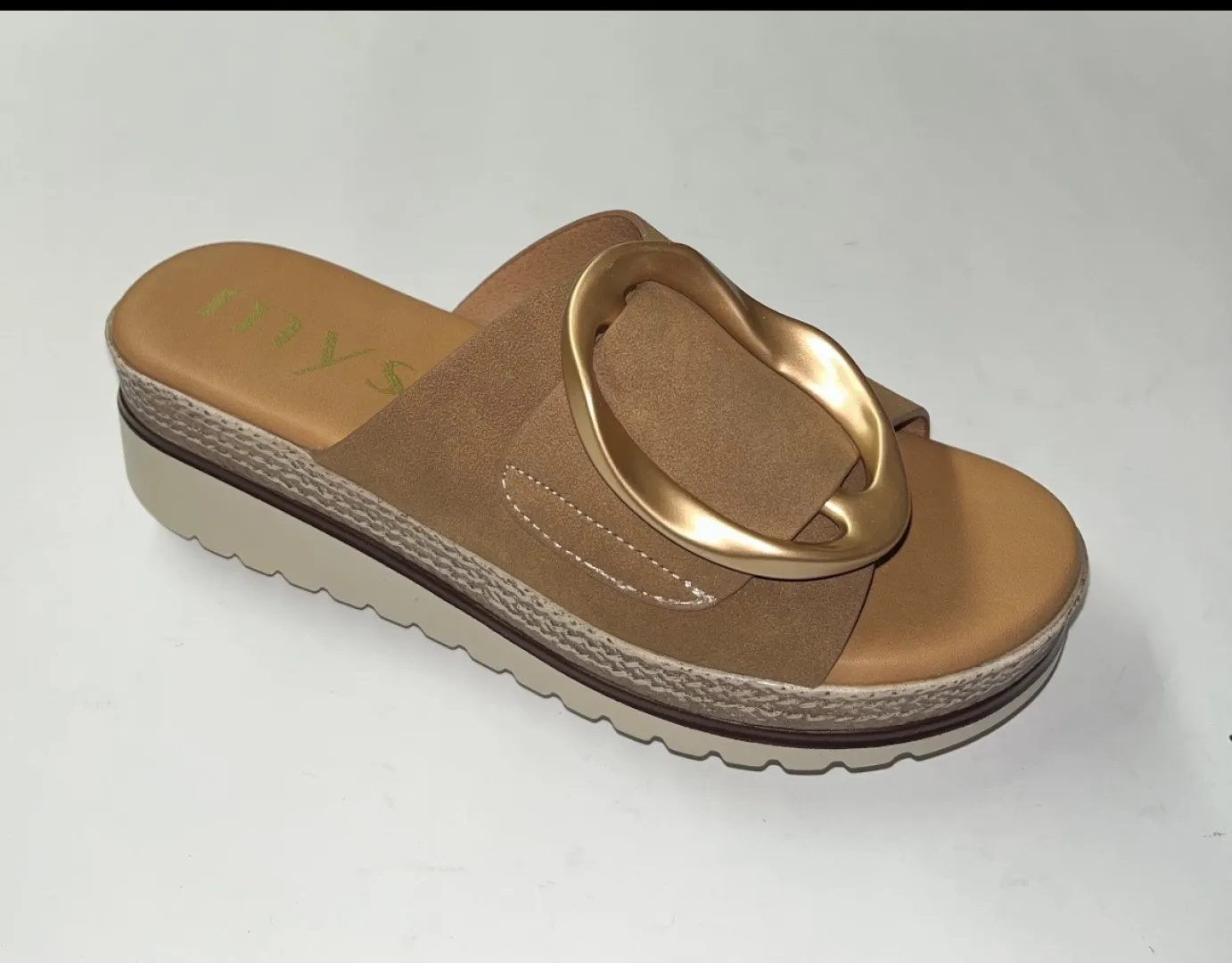 Chancla con cuña y plataforma en marrón 26M192 de MYSOFT. M-012