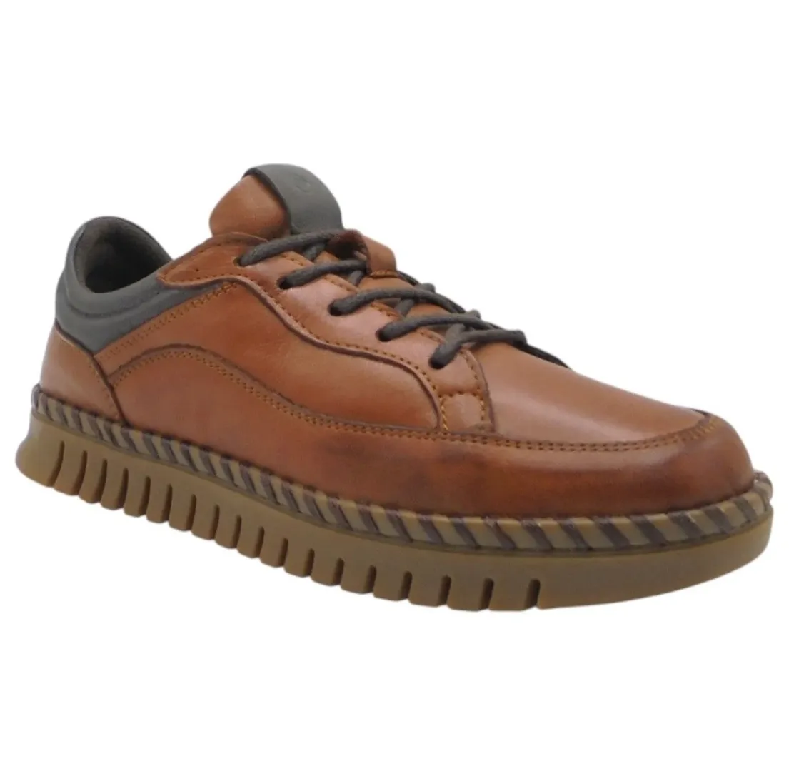Zapato casual para mujer en piel camel 060-104. M-156