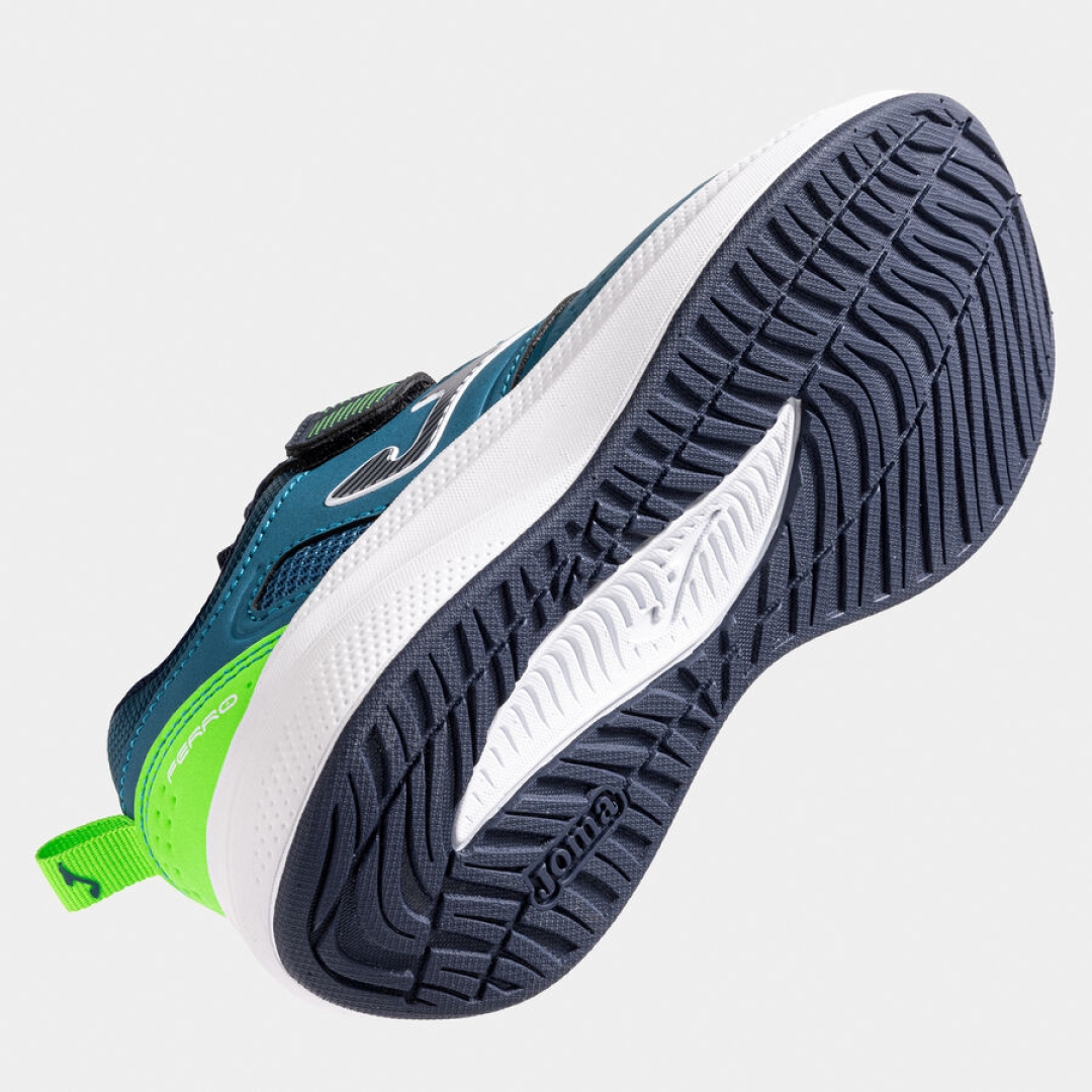Zapatillas JOMA para niños con belcro modelo FERRO en verde y negro. D-113