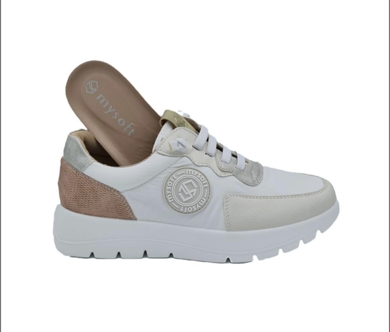 MYSOFT Zapato deportivo en blanco con elásticos 25M267. M-518