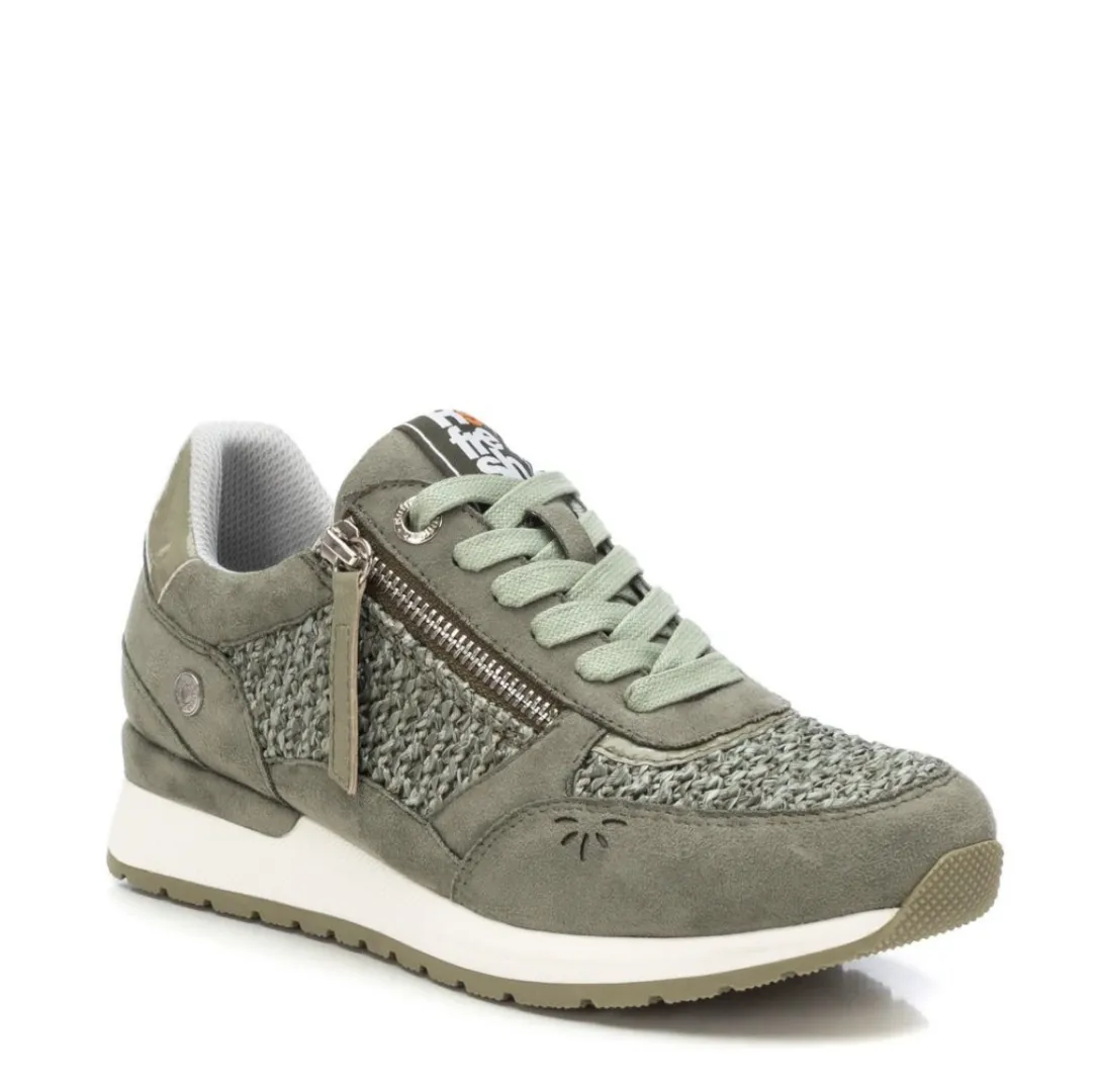 Zapato deportivo para mujer con cremallera kaki 172790 de REFRESHOES. M-573