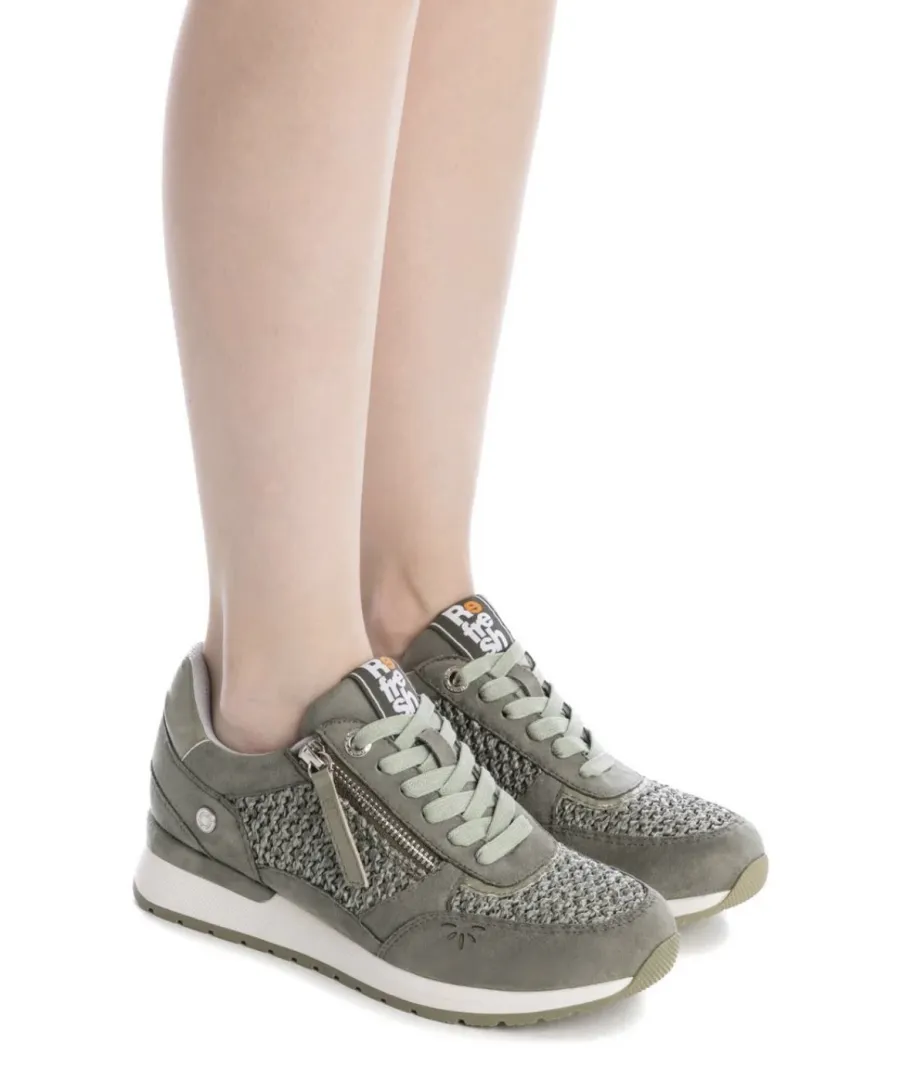 Zapato deportivo para mujer con cremallera kaki 172790 de REFRESHOES. M-573