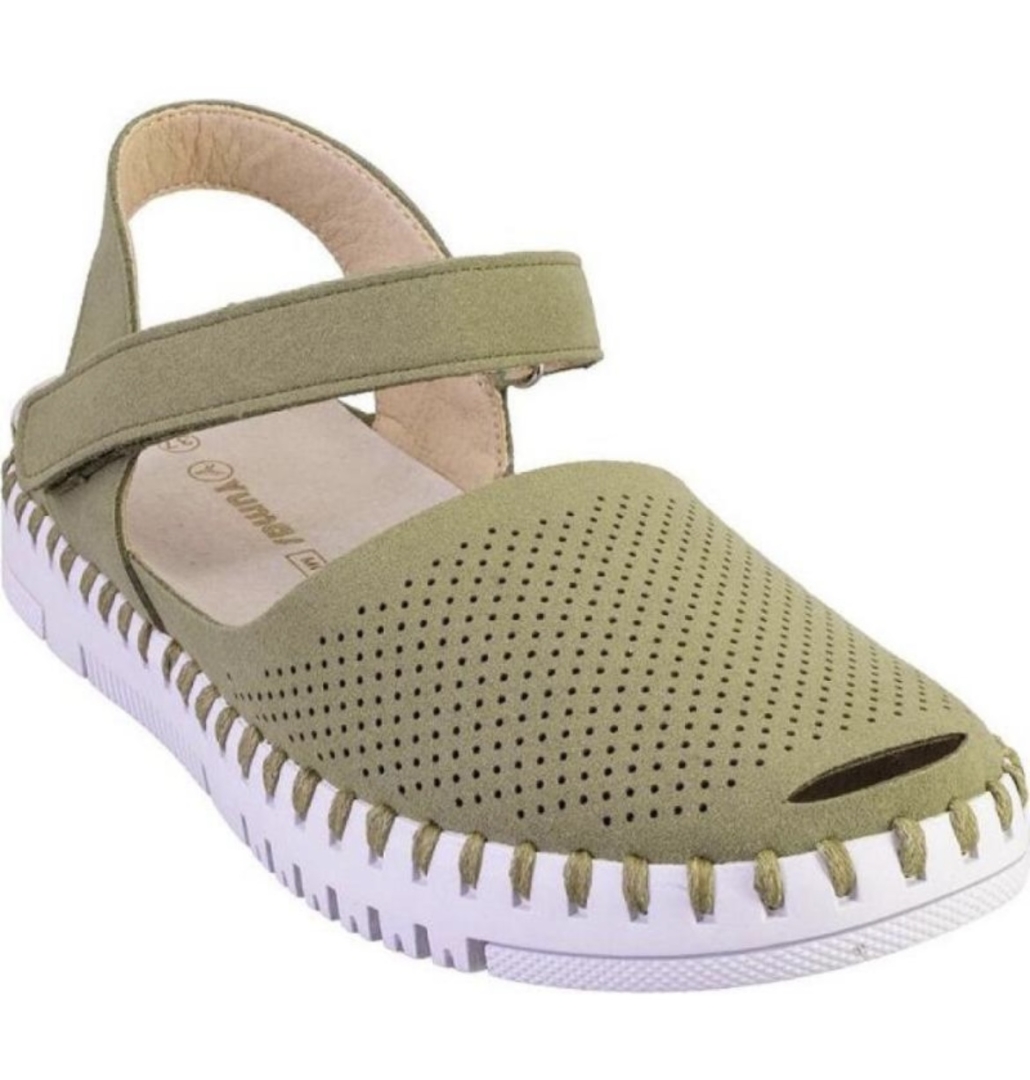 Deportiva tipo sandalia en piel kaki apta para plantillas SYA52633 de YUMAS. M-612