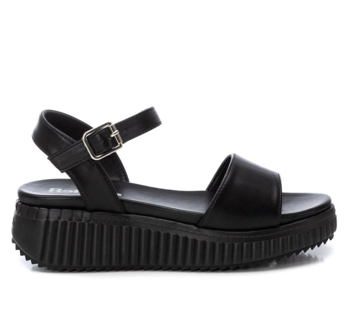 Sandalia de mujer con plataforma en negro 172692 de REFRESHOES. M-618