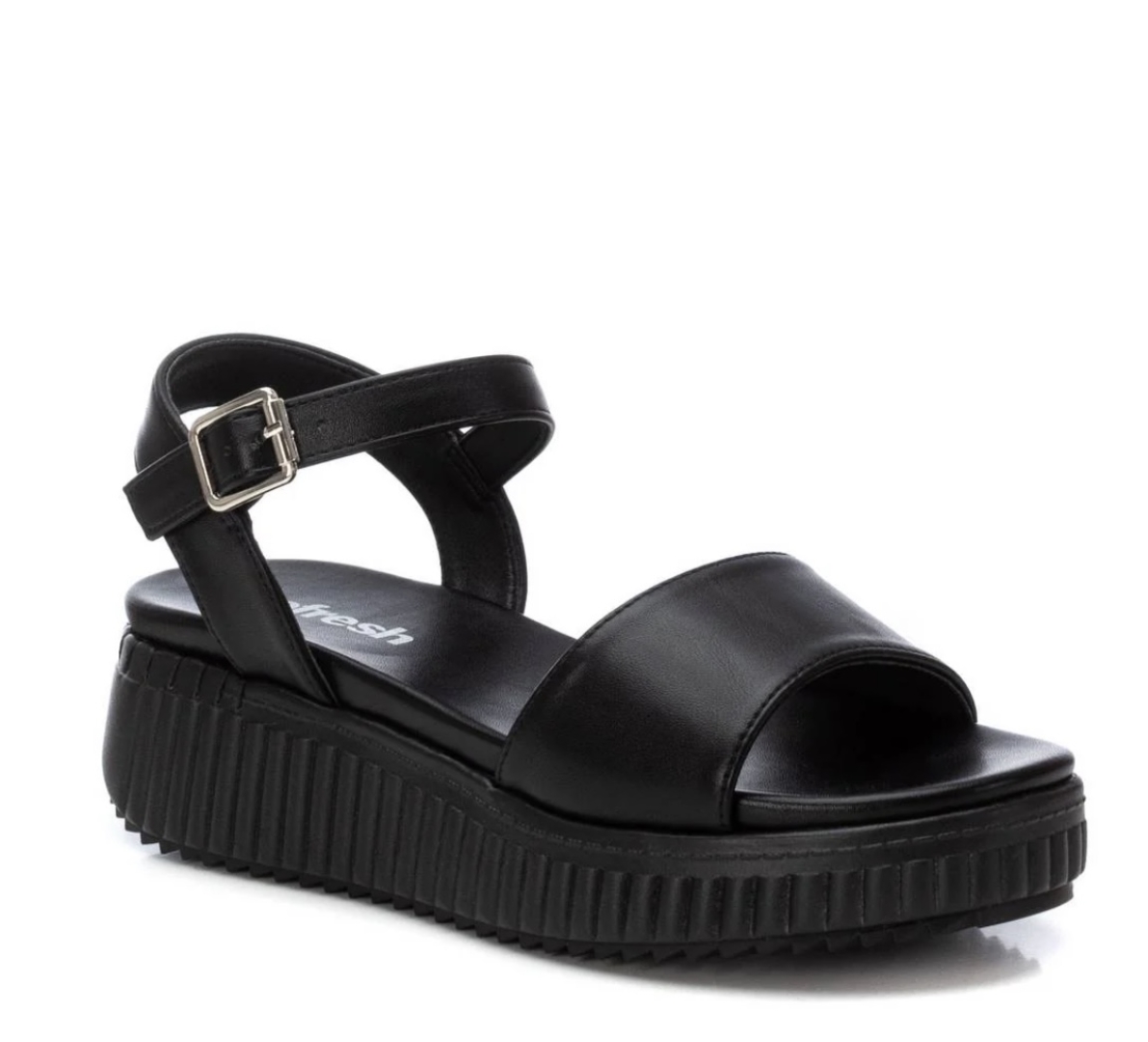 Sandalia de mujer con plataforma en negro 172692 de REFRESHOES. M-618