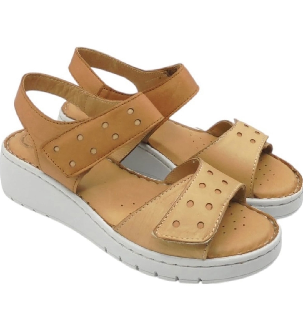 Sandalia confort para mujer en piel cuero 200-09 de ERASESHOES. M-567