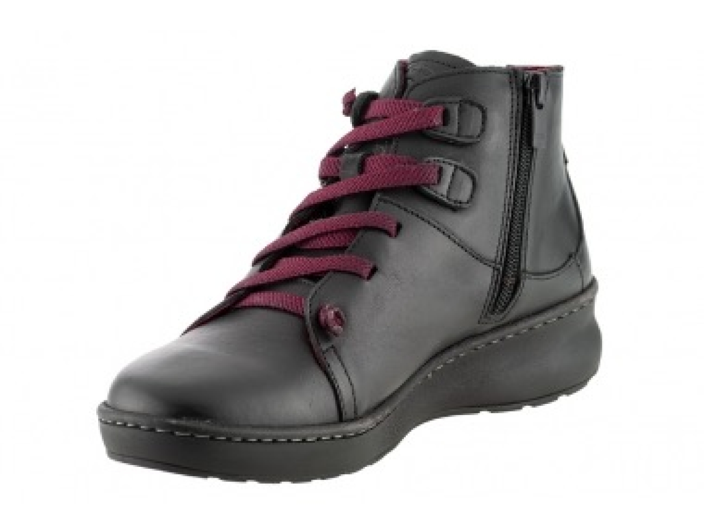 Botín para mujer en piel negra de ERASESHOES 15007. M-208