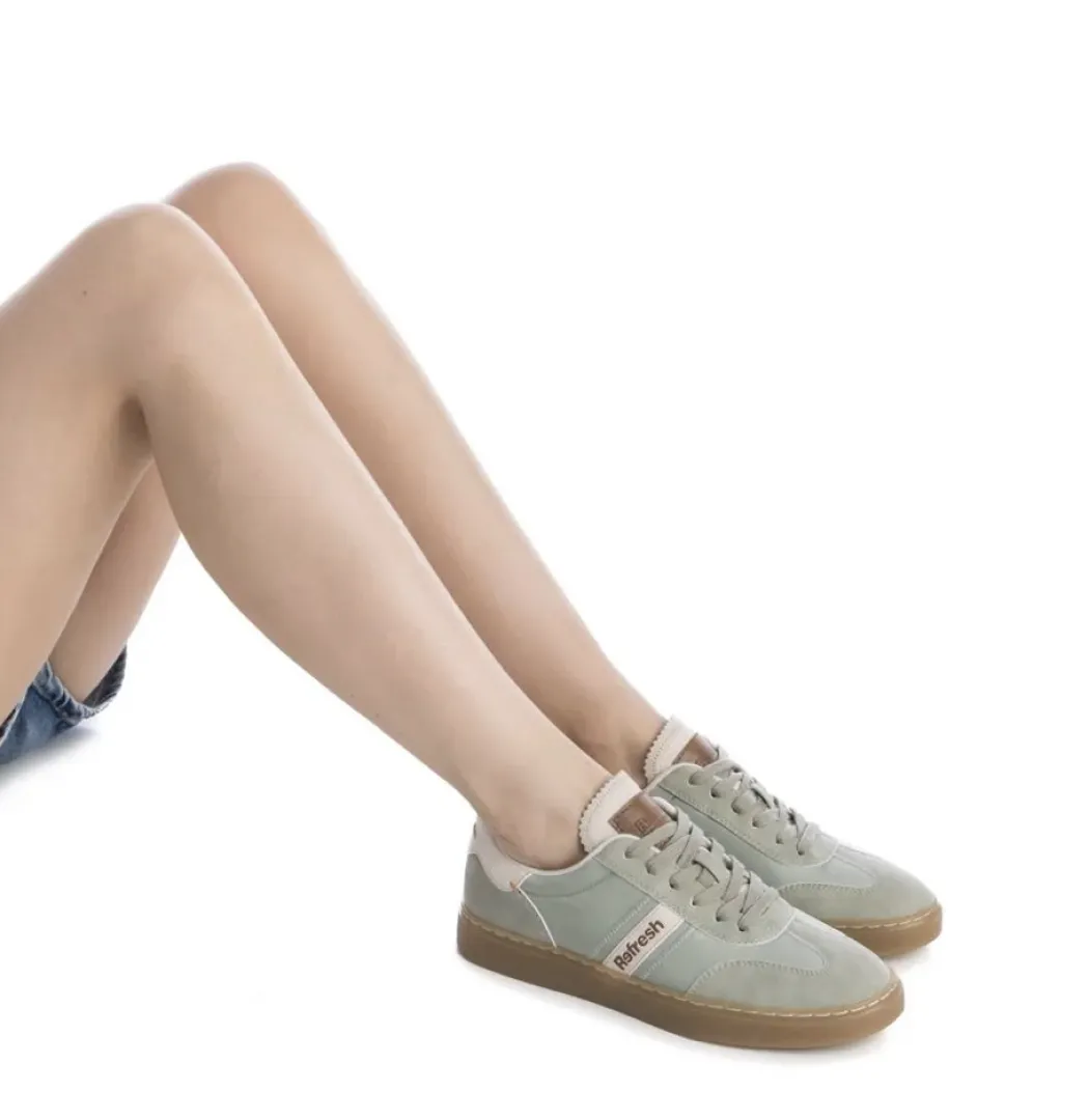 REFRESH deportivas casual en verde claro para mujer 142433. M-535