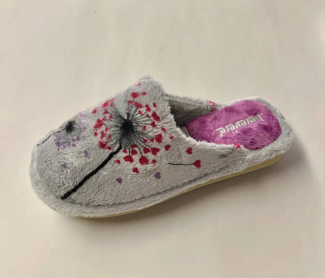 Zapatillas de casa de invierno para mujer en gris de BEREVERE. T-485