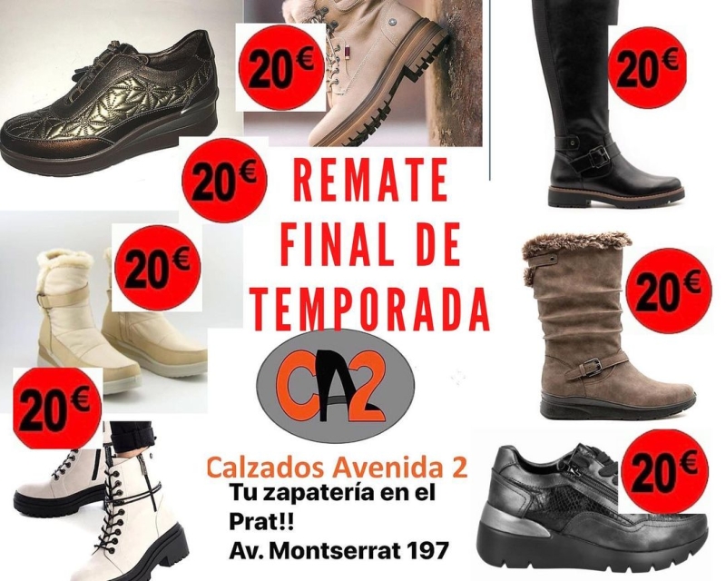 REMATE FINAL DE TEMPORADA!!! CALZADOS AVENIDA 2 Avd. Montserrat 197 Cerca del Remolar #rebajas #rematefinal #remate #20 #30 #elpratmola #elprat #elpratdellobregat #comer&ccedil;local #elpratcomer&ccedil; #elpratgrancomer&ccedil; #calzadosavenida2