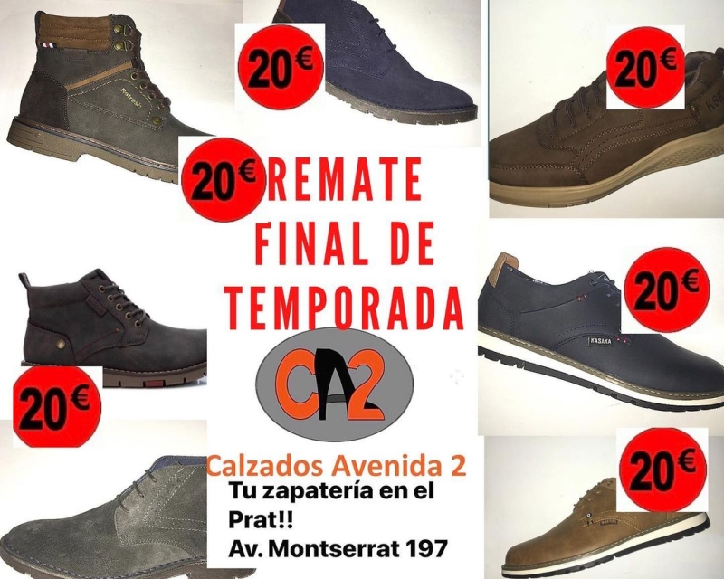 REMATE FINAL DE TEMPORADA!!! Zapatos y botas a 20&euro;!!! CALZADOS AVENIDA 2 Avd. Montserrat 197 Cerca del Remolar #rebajas #remate #rematefinal #zapatoshombre #zapatosmujer #elpratmola #elpratdellobregat #elprat #elpratelmeullocalmon #elpratcomer&ccedil; #comer&ccedil;local #elpratgrancomer&ccedil; #calzadosavenida2