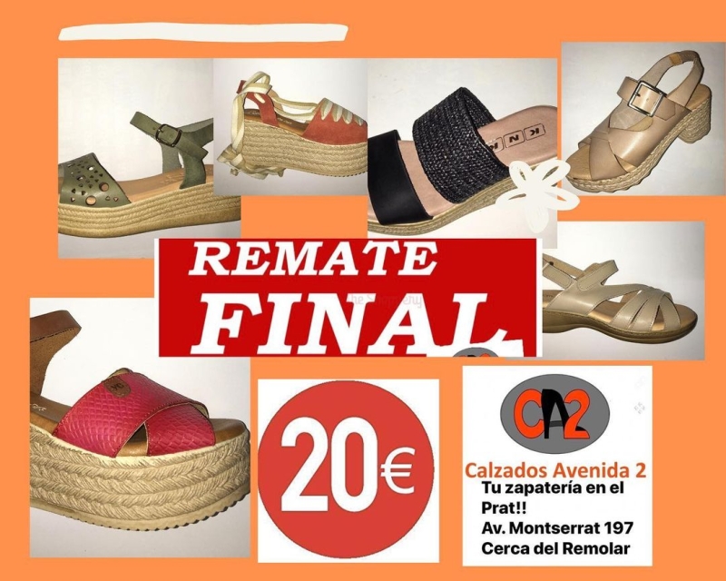 REMATE FINAL DE TEMPORADA!!! calzadosavenida2.com Avd. Montserrat 197 Cerca del Remolar #rematefinal #rebajas #superrebajas #calzadobarato #elprat #elpratcomerç #elpratdellobregat #elpratgrancomerç #castelldefelscomerç #castelldefels #gava #santboidellobregat #santboi #viladecans #hospitalet #calzadosavenida2