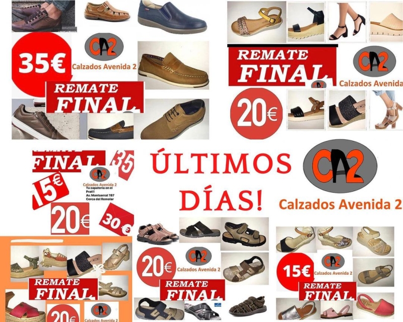 Últimos días del REMATE FINAL DE TEMPORADA!!! calzadosavenida2.com Avd. Montserrat 197 Cerca del Remolar #rebajas #rematefinal #preciosbajos #elpratdellobregat #elprat #elpratcomerç #elpratgrancomerç #castelldefels #castelldefelsplatja #castelldefelscomerç #castelldefelspueblo #cornelladellobregat #cornella #santboidellobregat #santboi #viladecans #hospitalet #calzadosavenida2