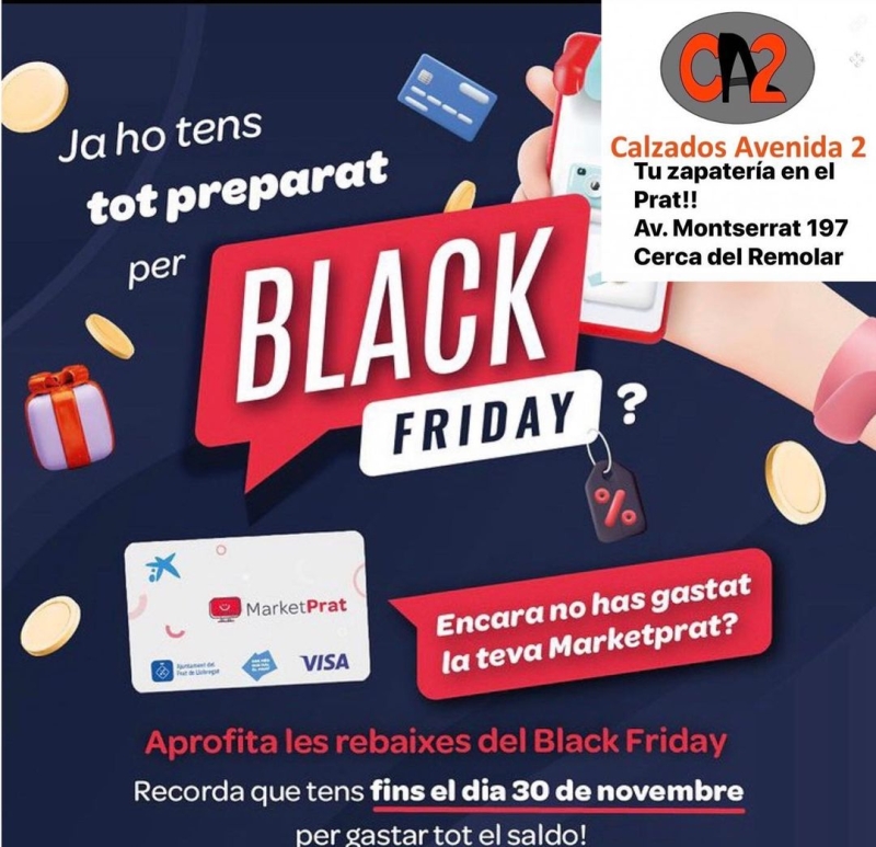 TIC TAC!!! Últimos días para gastar tu MARKETPRAT!!! wwwcalzadosavenida2.com Avd. Montserrat 197 Cerca del Remolar #marketprat #blackfriday #elpratcomerç #elprat #elpratdellobregat #elpratmola #elprat #calzadosavenida2